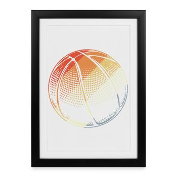 Basketball Ball Vintage - Framed poster (27 × 37 cm) - black - Front