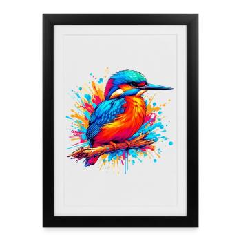 Kingfisher - Framed poster (27 × 37 cm) - black - Front