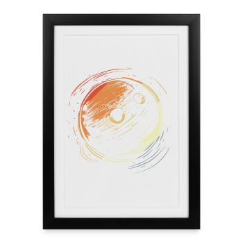 Dessin de bowling Style vintage - Affiche encadrée (27 × 37 cm) - noir - Devant