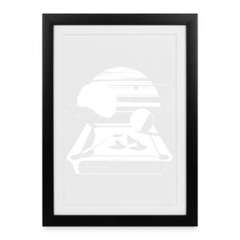 Graphismes de billard - Affiche encadrée (27 × 37 cm) - noir - Devant