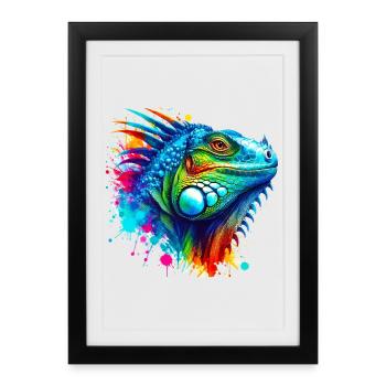 Iguane - Affiche encadrée (27 × 37 cm) - noir - Devant