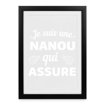 T-shirt Affirmation Humor Nanou - Affiche encadrée (27 × 37 cm) - noir - Devant