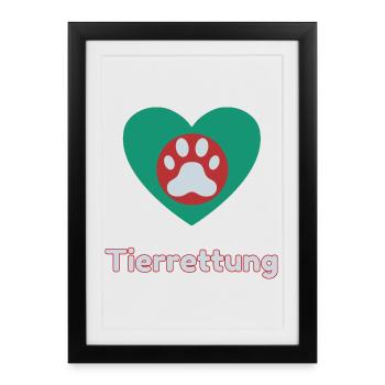 Sauvetage d’animaux - Affiche encadrée (27 × 37 cm) - noir - Devant