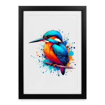 Kingfisher - Framed poster (27 × 37 cm) - black - Front