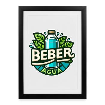 Drink water - Framed poster (27 × 37 cm) - black - Front