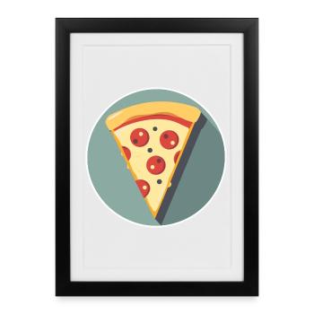 Pizza Slice Graphic - Framed poster (27 × 37 cm) - black - Front