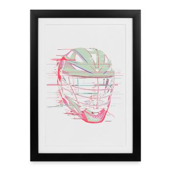 Lacrosse Helmet Graphic - Framed poster (27 × 37 cm) - black - Front