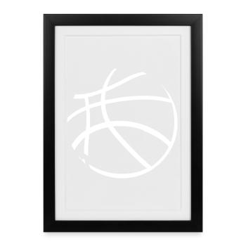 Basketball Ball Sketch - Framed poster (27 × 37 cm) - black - Front