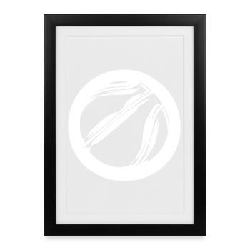 Croquis de ballon de basket-ball - Affiche encadrée (27 × 37 cm) - noir - Devant