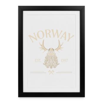 Norway - Viking Beard - Mosses - Framed poster (27 × 37 cm) - black - Front