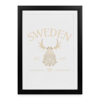 Sweden - Viking Beard - Mosses - Framed poster (27 × 37 cm) - black - Front