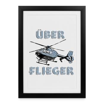 High-flyer helicopter - Framed poster (27 × 37 cm) - black - Front