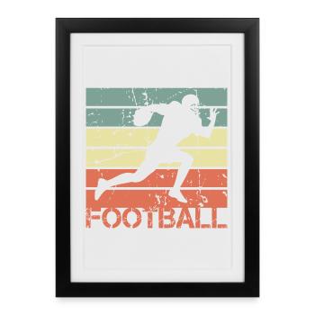 Footballeur américain - Affiche encadrée (27 × 37 cm) - noir - Devant