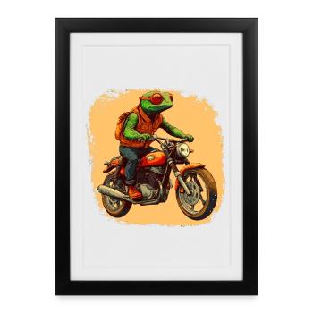 Chameleon Moto / Motard Caméléon - Affiche encadrée (27 × 37 cm) - noir - Devant