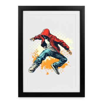 Graphique Breakdancer - Affiche encadrée (27 × 37 cm) - noir - Devant