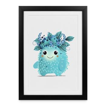 Mignon Blueberry Monster – Fruité et épicé - Affiche encadrée (27 × 37 cm) - noir - Devant