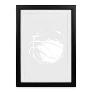 Croquis de basket-ball - Affiche encadrée (27 × 37 cm) - noir - Devant