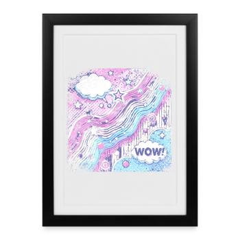 Pop Art Style Frayed Edge - Framed poster (27 × 37 cm) - black - Front