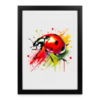 Coccinelle - Affiche encadrée (27 × 37 cm) - noir - Devant