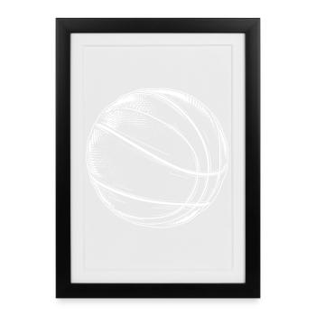 Dessin de basket-ball - Affiche encadrée (27 × 37 cm) - noir - Devant