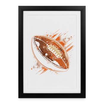 Ballon de football - Affiche encadrée (27 × 37 cm) - noir - Devant