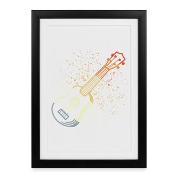 Vintage Ukulele - Framed poster (27 × 37 cm) - black - Front