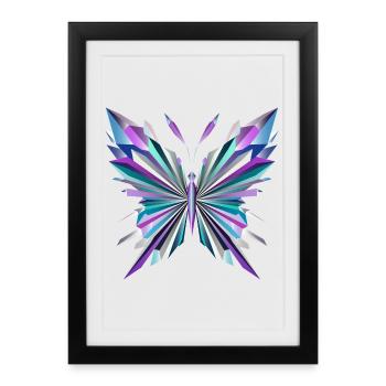 Géométrie fascinante – papillon abstrait - Affiche encadrée (27 × 37 cm) - noir - Devant