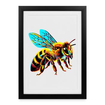 Abeille - Affiche encadrée (27 × 37 cm) - noir - Devant