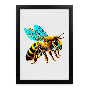 Abeille - Affiche encadrée (27 × 37 cm) - noir - Devant