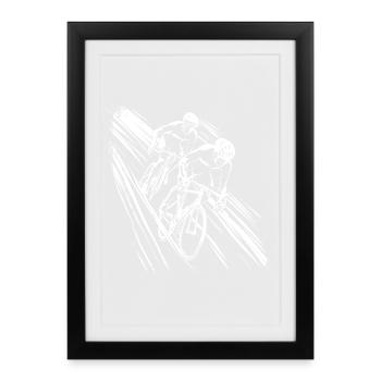 Cyclists Graphic - Framed poster (27 × 37 cm) - black - Front