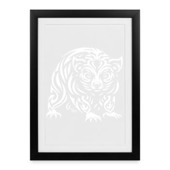 Diable de Tasmanie tribal - Affiche encadrée (27 × 37 cm) - noir - Devant