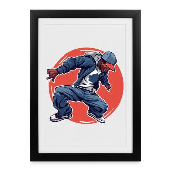 Breakdancing - Framed poster (27 × 37 cm) - black - Front