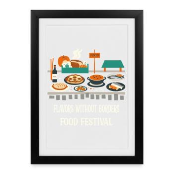 Street Food Festival - Framed poster (27 × 37 cm) - black - Front