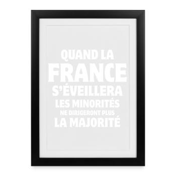 France, je suis Français, vive la France - Affiche encadrée (27 × 37 cm) - noir - Devant