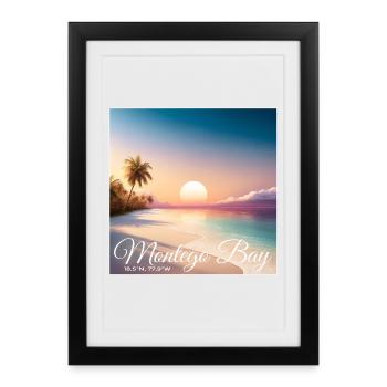 Montego Bay Sunset Jamaica Dream Paradise - Framed poster (27 × 37 cm) - black - Front