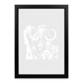 Savage Lion Pride Art numérique - Affiche encadrée (27 × 37 cm) - noir - Devant