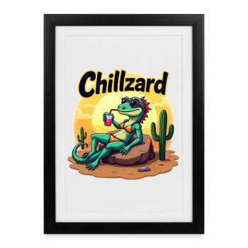 Chillzard – Hot Rock, Cool Vibes - Gerahmtes Poster (27 × 37 cm) - Schwarz - Vorne