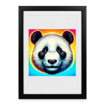 panda - Affiche encadrée (27 × 37 cm) - noir - Devant
