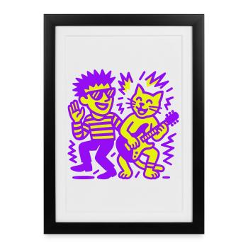 Cacophonie - Affiche encadrée (27 × 37 cm) - noir - Devant