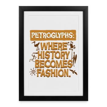 Petroglyph Petroglyphs Pictographs - Framed poster (27 × 37 cm) - black - Front