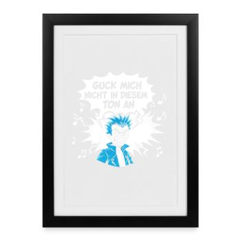 Design punk amusant avec mot-clé - Affiche encadrée (27 × 37 cm) - noir - Devant