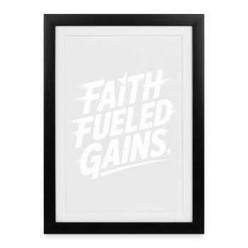 La foi chrétienne nourrit les gains de motivation - Affiche encadrée (27 × 37 cm) - noir - Devant