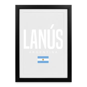 Lanús Argentine Argentin - Affiche encadrée (27 × 37 cm) - noir - Devant