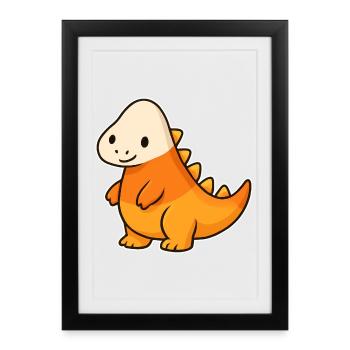Playful dinosaur motif for children - Framed poster (27 × 37 cm) - black - Front