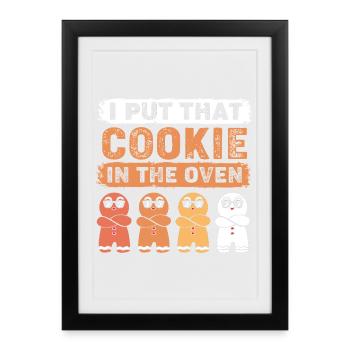 Grossesse Naissance Pain d’épices Noël - Affiche encadrée (27 × 37 cm) - noir - Devant