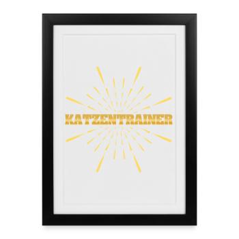 Job Dresseur de chats - Affiche encadrée (27 × 37 cm) - noir - Devant