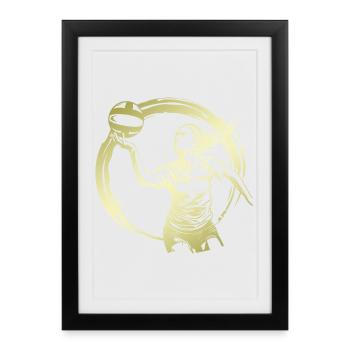 Silhouette de joueur de volley-ball - Affiche encadrée (27 × 37 cm) - noir - Devant