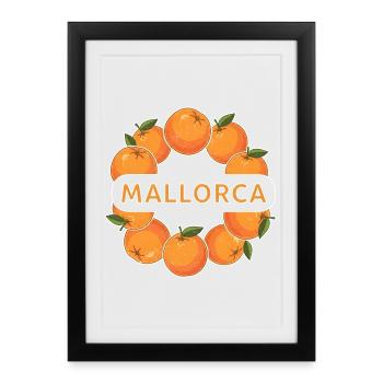 Mallorca Orange Circle - Framed poster (27 × 37 cm) - black - Front