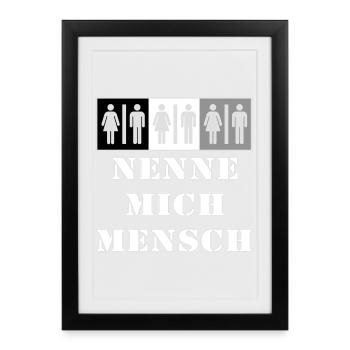 Call Me Human Boundary Sign - Framed poster (27 × 37 cm) - black - Front