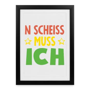 N shit I have to – middle finger - Framed poster (27 × 37 cm) - black - Front